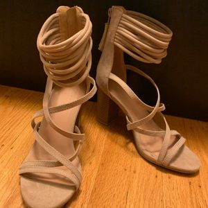 Charlotte Russe Nude lace up heels